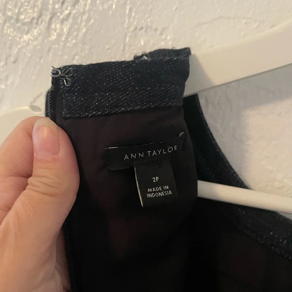 Ann Taylor Denim Tweet Houndstooth Dress size 2P - Picture 11 of 13